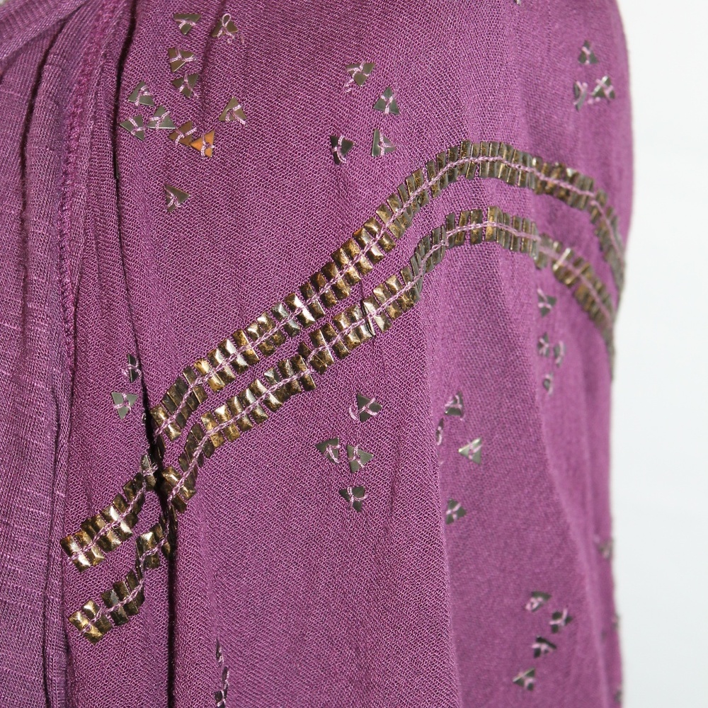 Free People Boho Tunic Top Dark Purple XS NEW - Picture 6 of 8